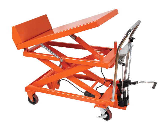 可傾式上升翻轉分列式液壓平臺車